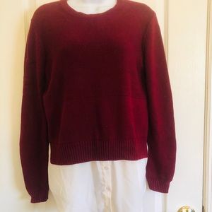 Sweater with built in shirt tail